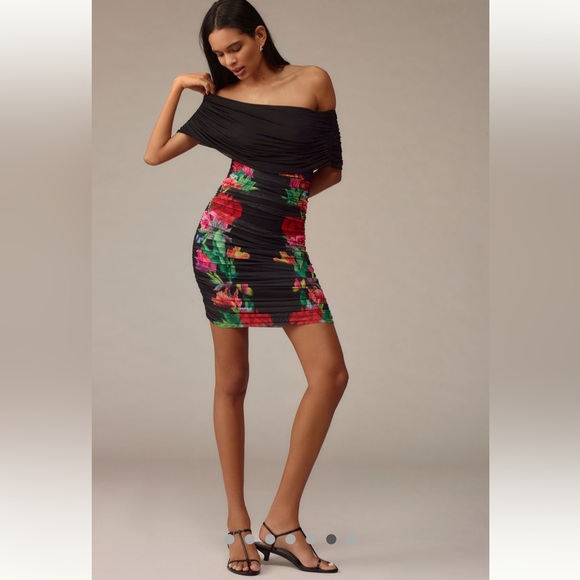 Anthropologie NWT AFRM Off-The-Shoulder Slim
Mesh Mini Dress size S. - Picture 3 of 16